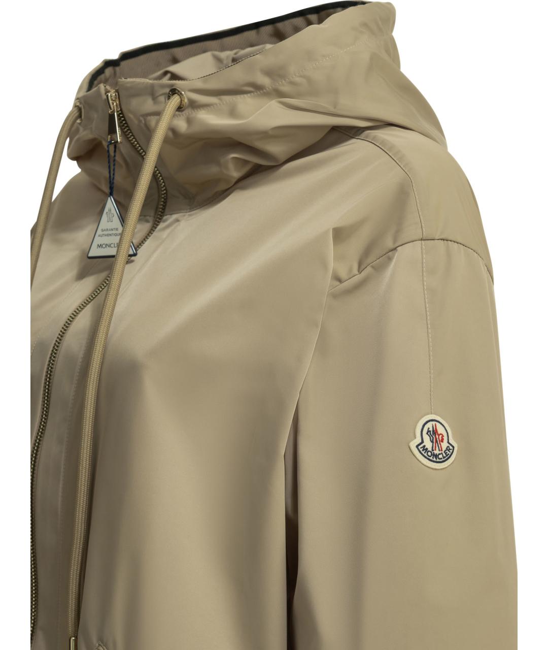 MONCLER Бежевая полиэстеровая куртка, фото 3