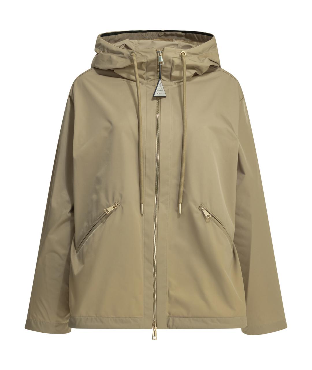 MONCLER Бежевая полиэстеровая куртка, фото 1