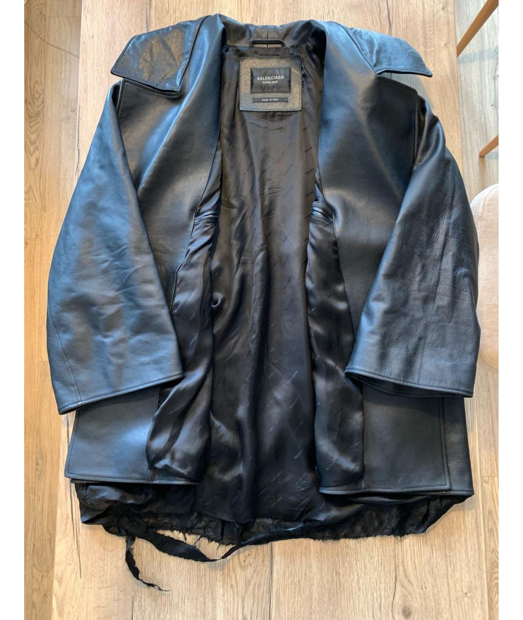 BALENCIAGA Черная кожаная куртка, фото 4