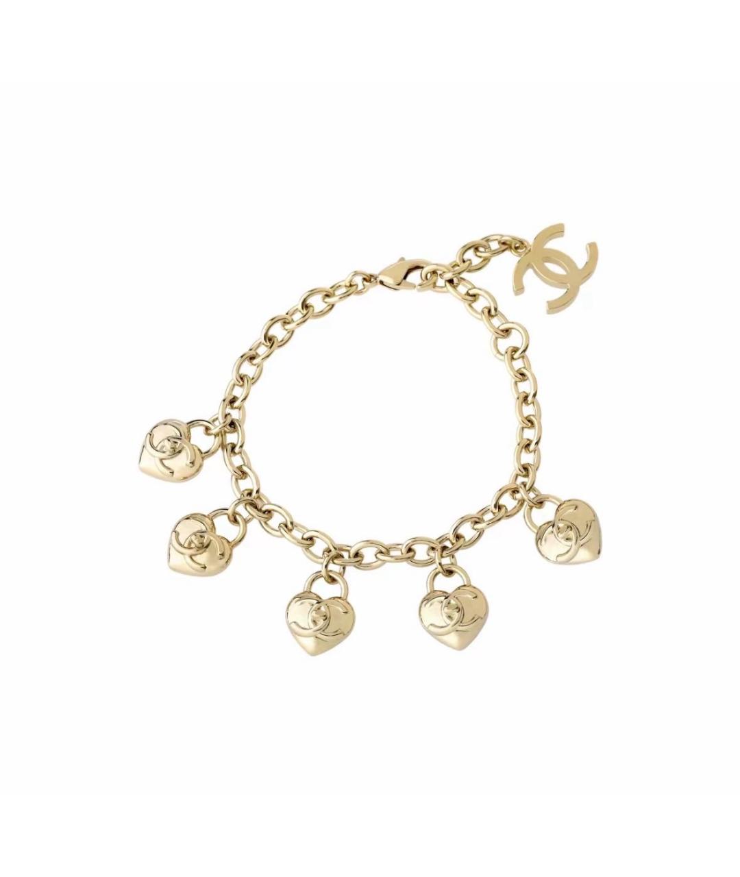 CHANEL Золотой металлический браслет, фото 7