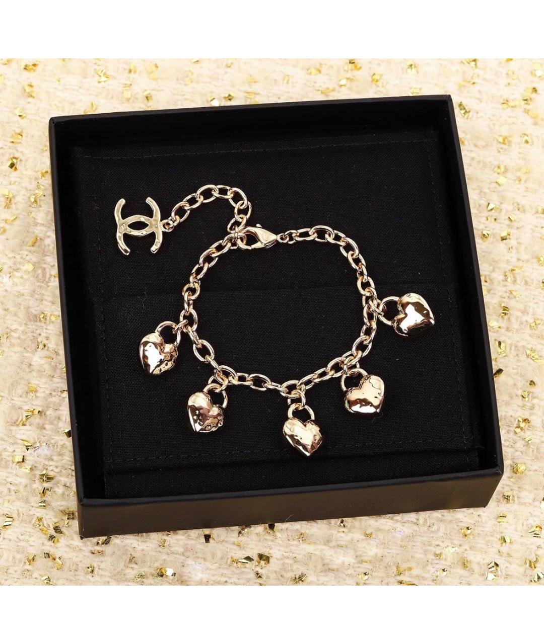 CHANEL Золотой металлический браслет, фото 2