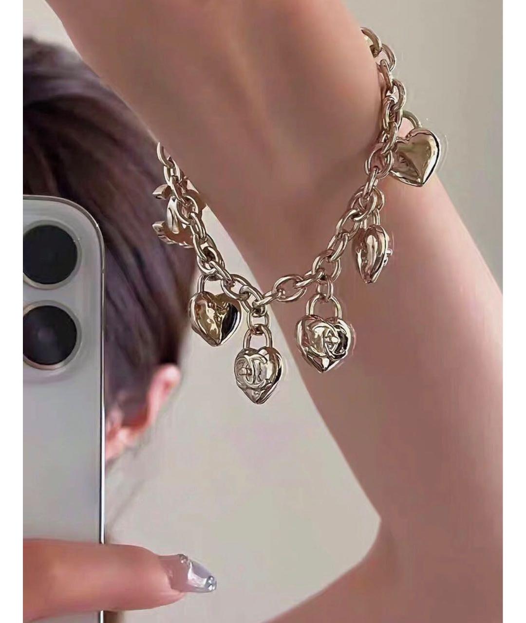 CHANEL Золотой металлический браслет, фото 5