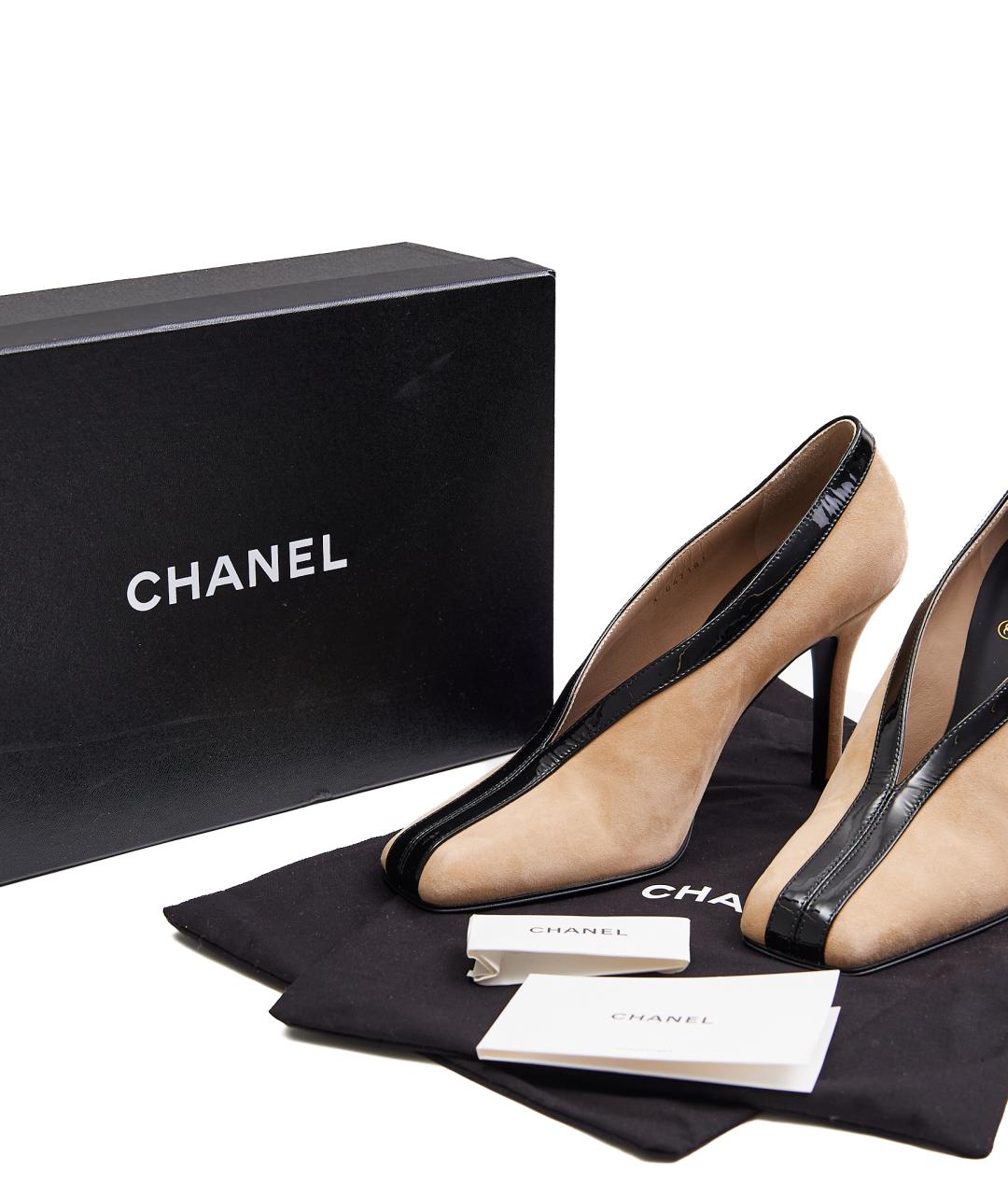 CHANEL Бежевые замшевые туфли, фото 7