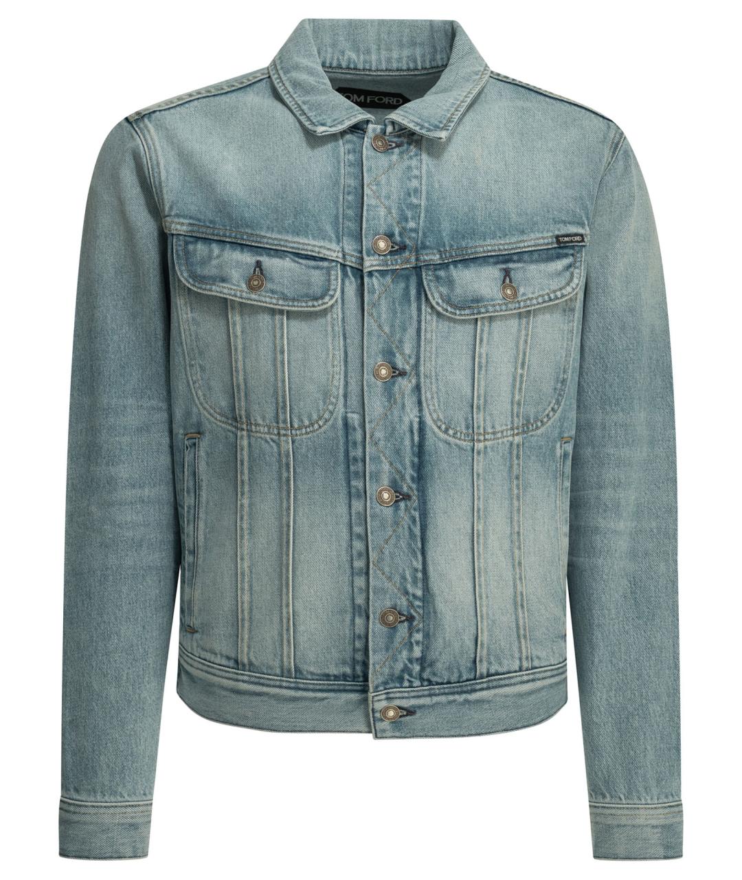 TOM FORD Голубая хлопковая куртка, фото 1