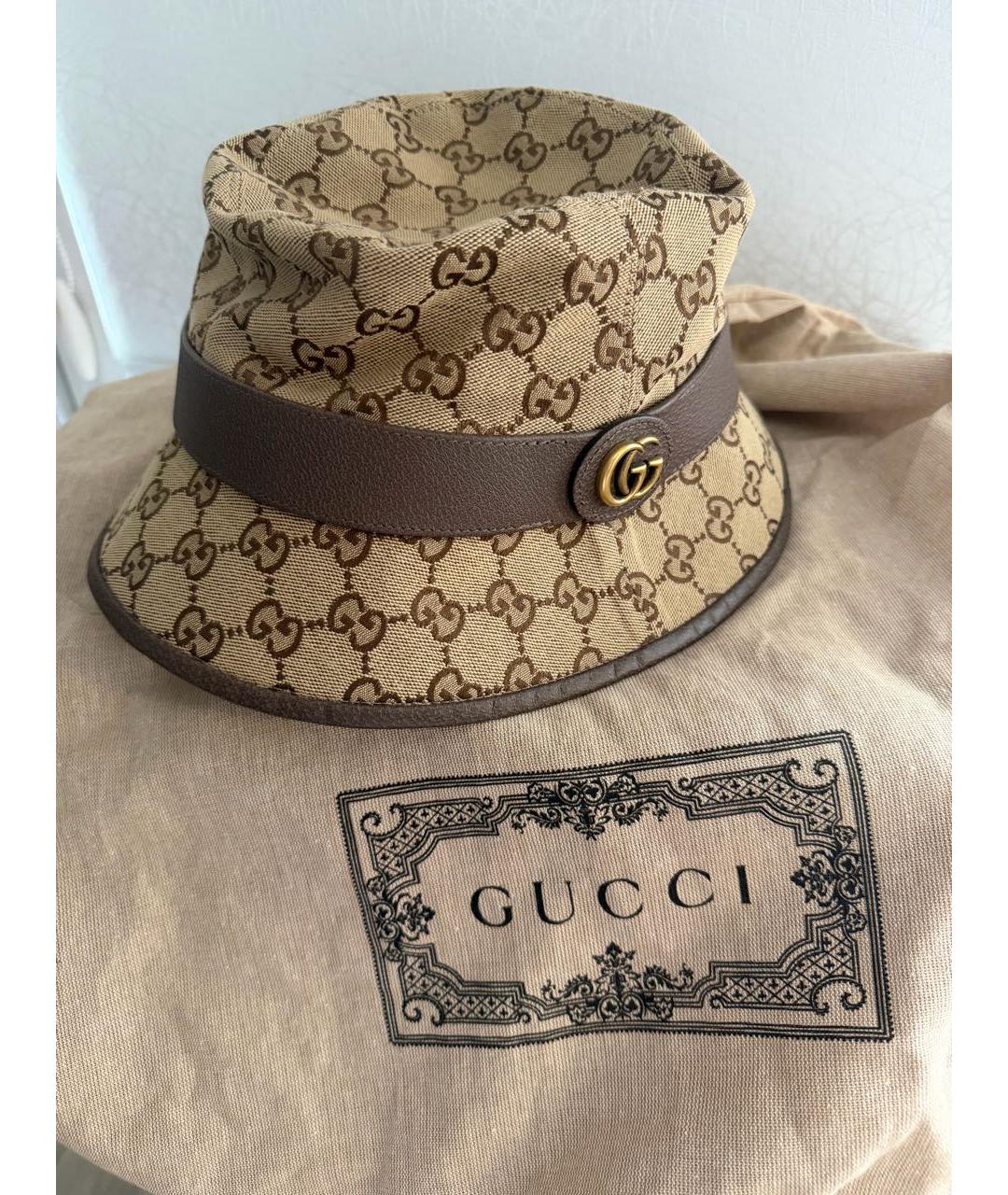 GUCCI Бежевая шляпа, фото 5