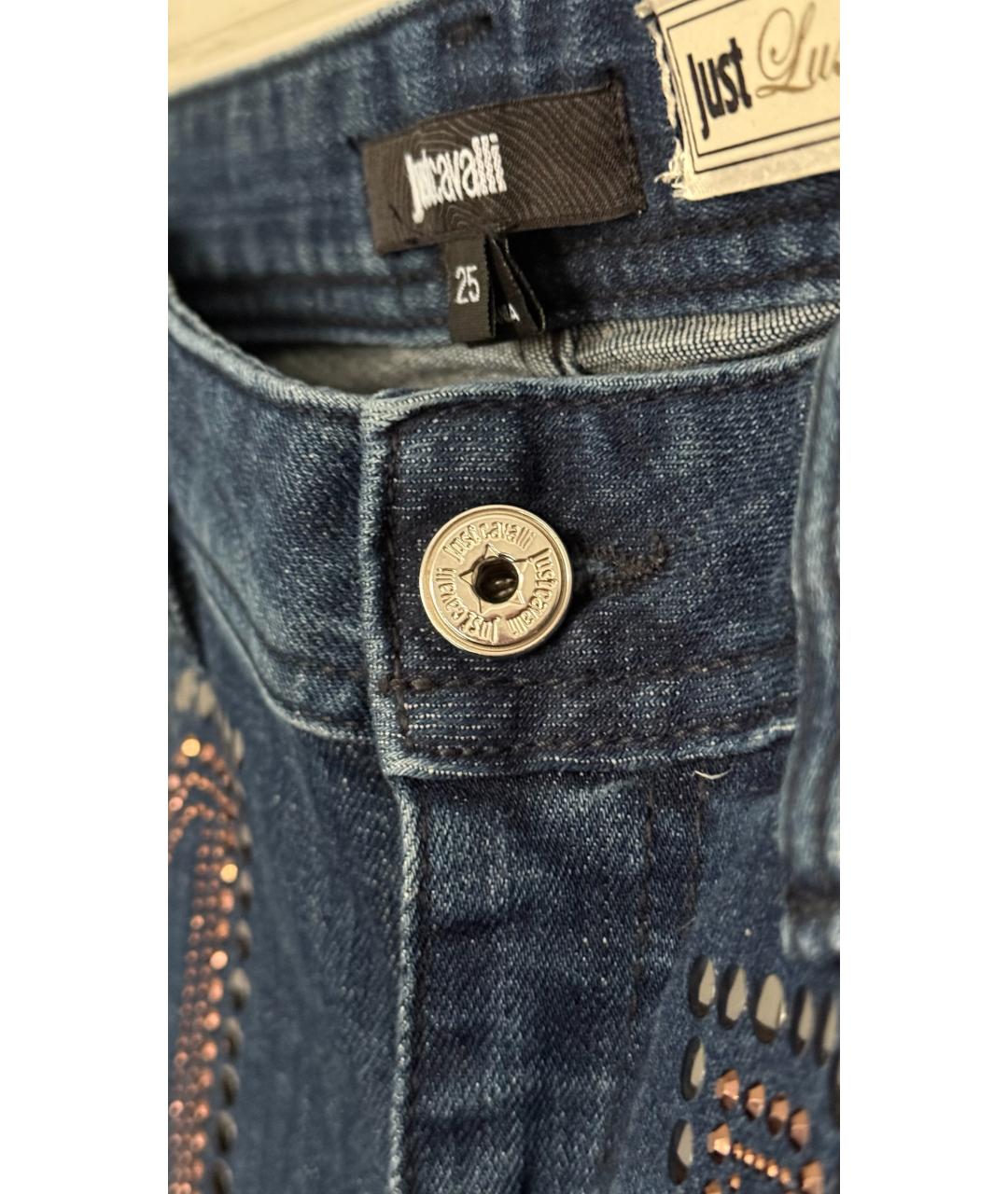JUST CAVALLI Синие прямые джинсы, фото 7