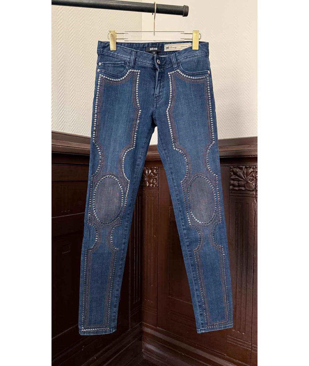 JUST CAVALLI Синие прямые джинсы, фото 1