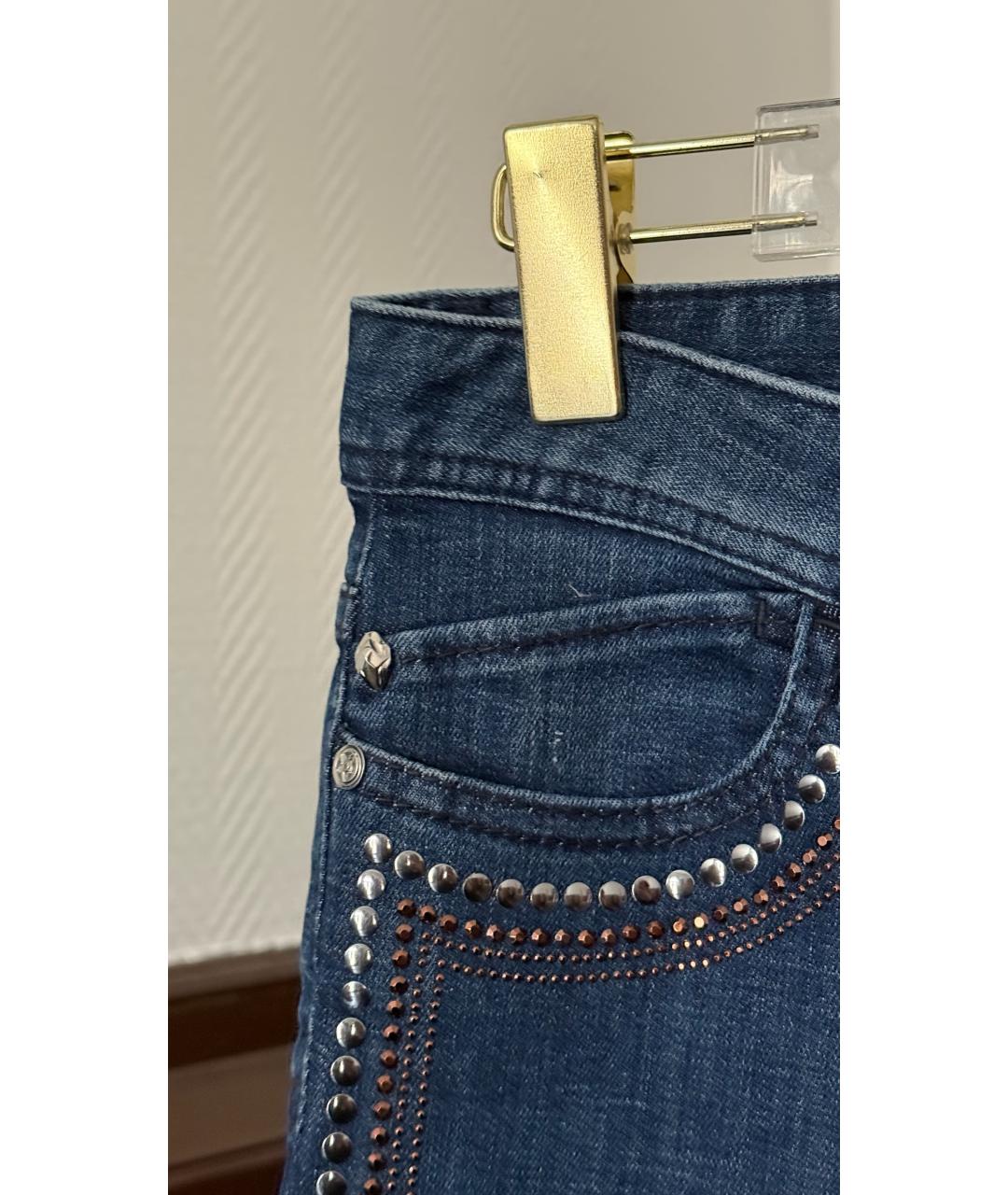JUST CAVALLI Синие прямые джинсы, фото 4