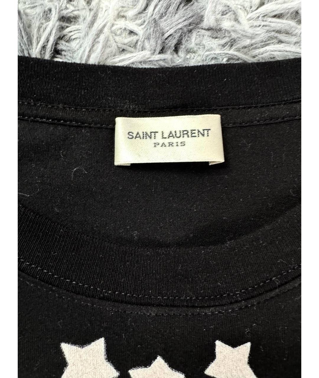 SAINT LAURENT Черная хлопковая футболка, фото 5