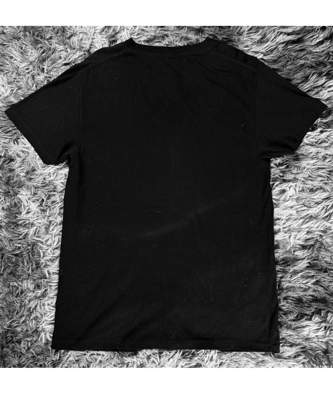 SAINT LAURENT Черная хлопковая футболка, фото 2