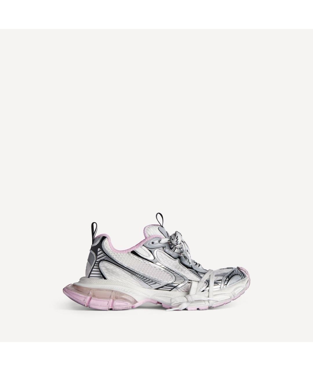 BALENCIAGA Серебряные текстильные кроссовки, фото 4