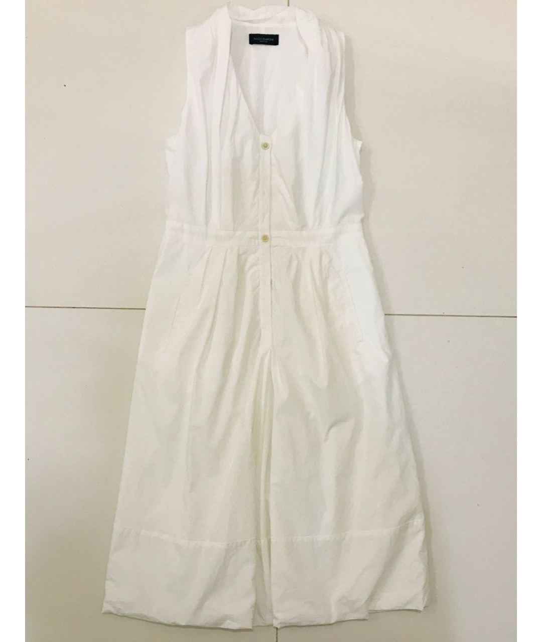 PIAZZA SEMPIONE Белое хлопко-эластановое повседневное платье, фото 9