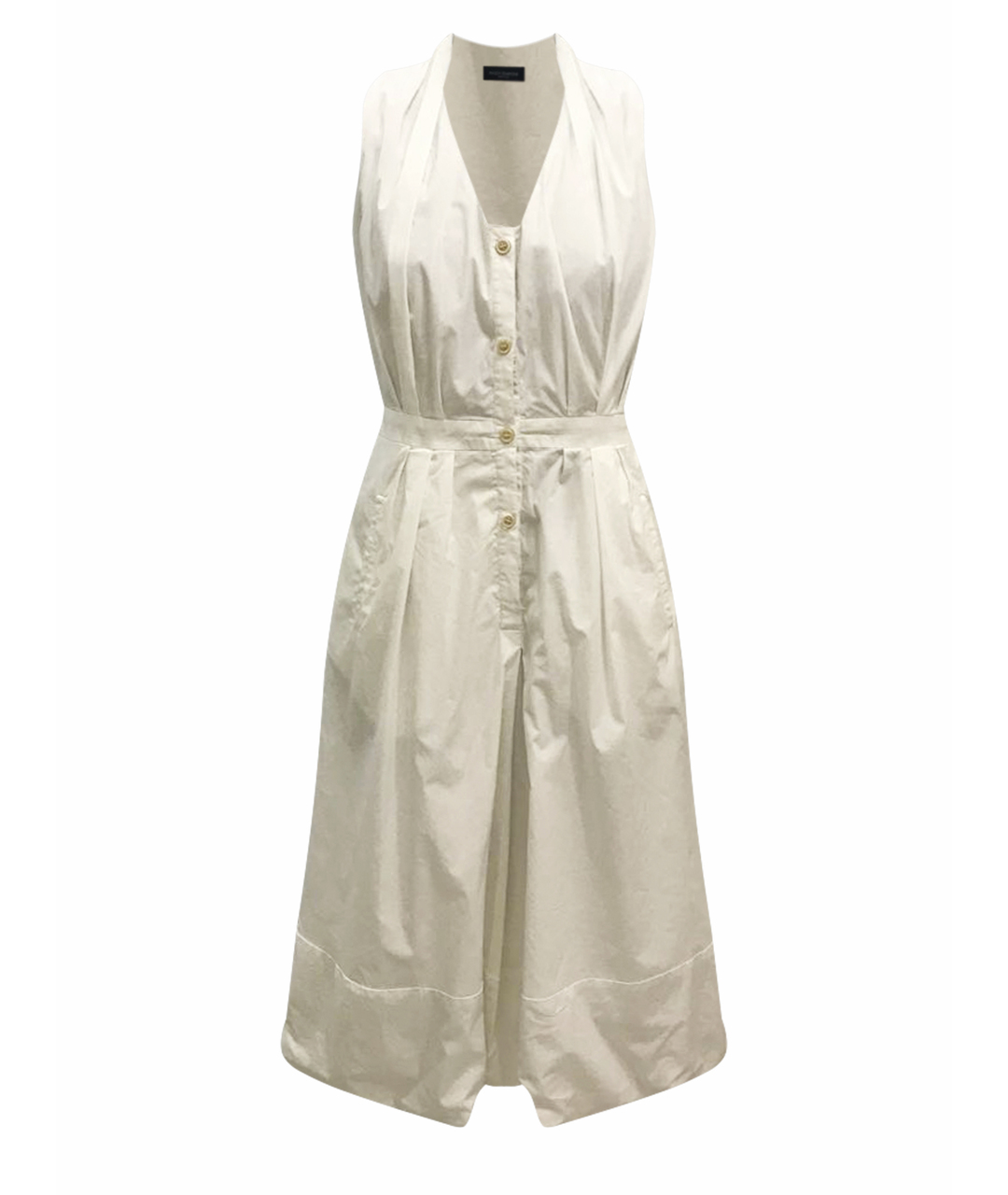 PIAZZA SEMPIONE Белое хлопко-эластановое повседневное платье, фото 1