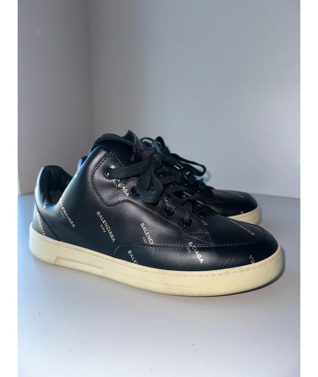 BALENCIAGA Черные кожаные кеды, фото 5