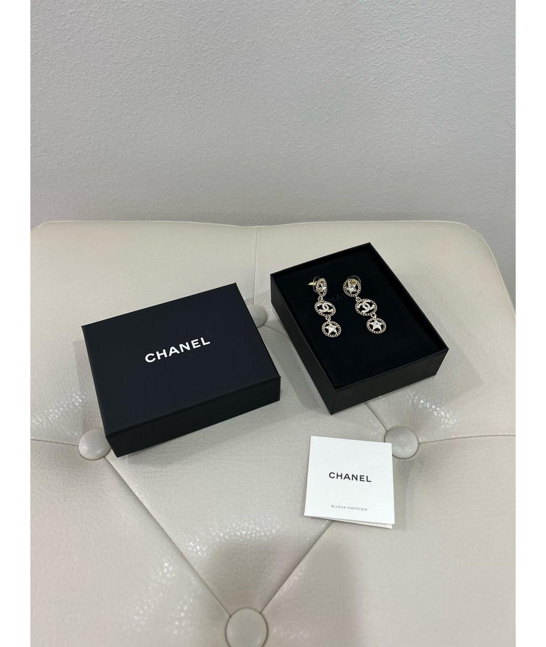 CHANEL Золотые латунные серьги, фото 7