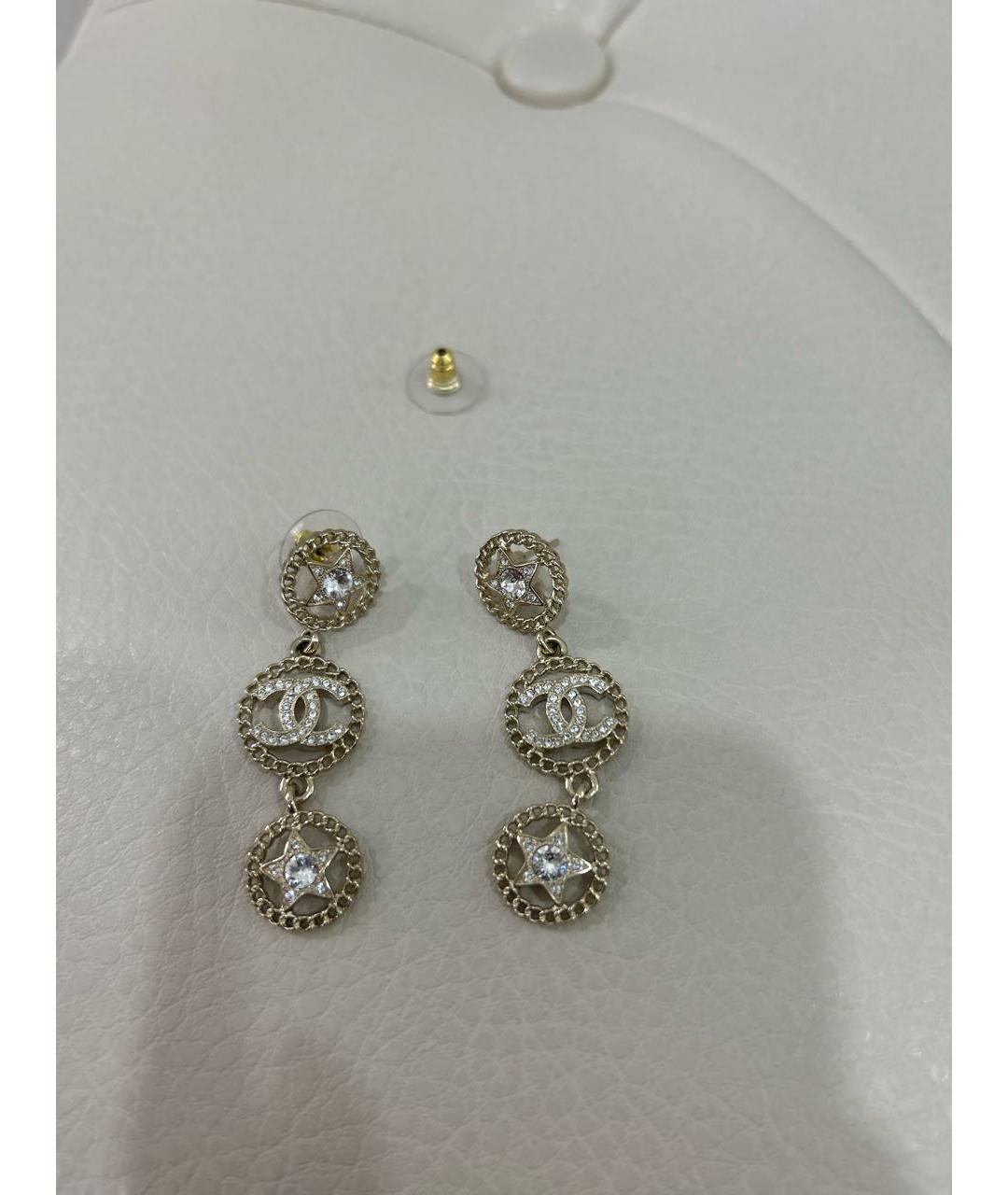 CHANEL Золотые латунные серьги, фото 5