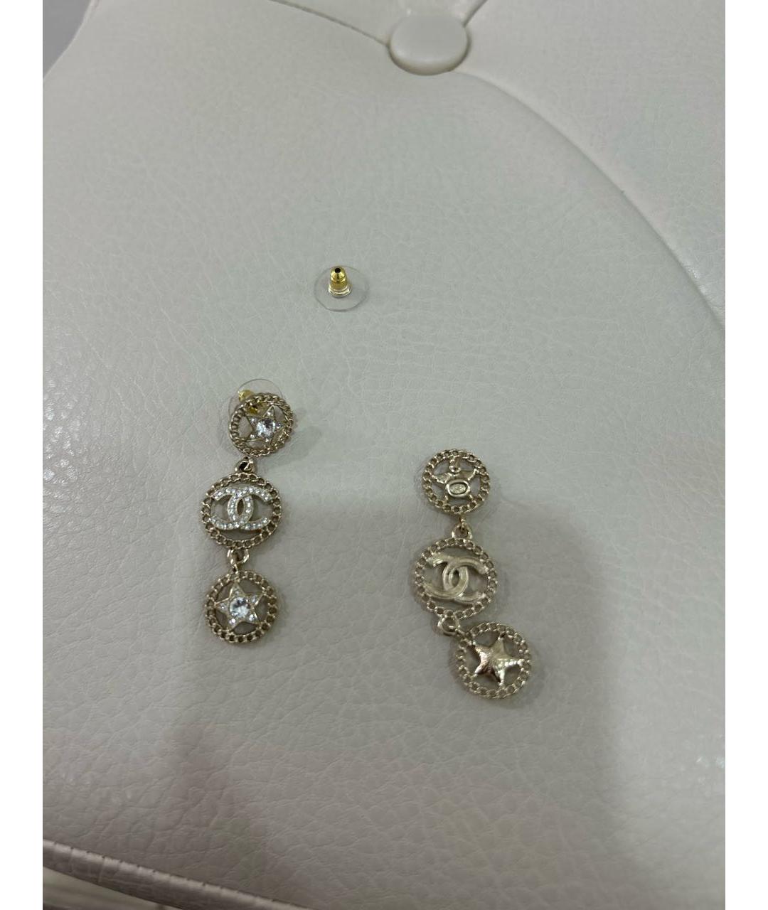 CHANEL Золотые латунные серьги, фото 6