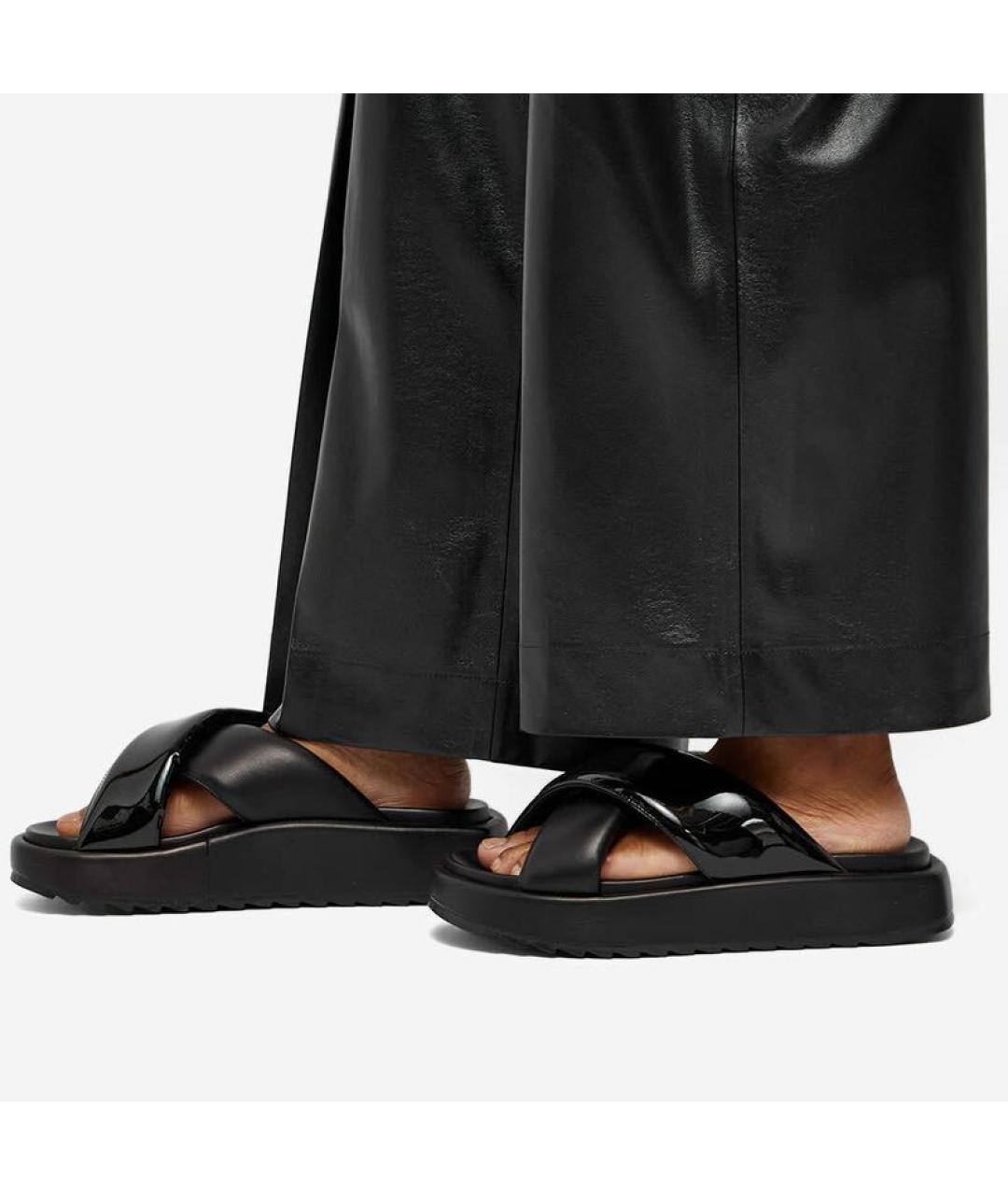 GIABORGHINI Черные кожаные сабо, фото 2