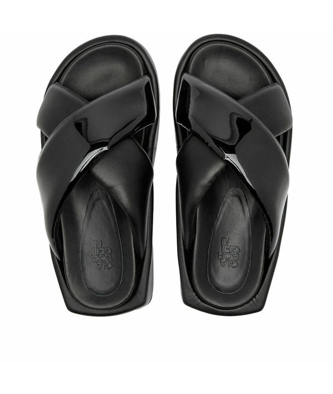 GIABORGHINI Черные кожаные сабо, фото 3