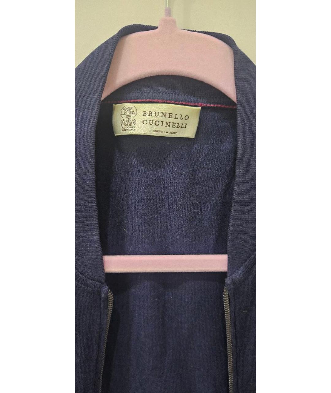 BRUNELLO CUCINELLI Темно-синий хлопковый кардиган, фото 4