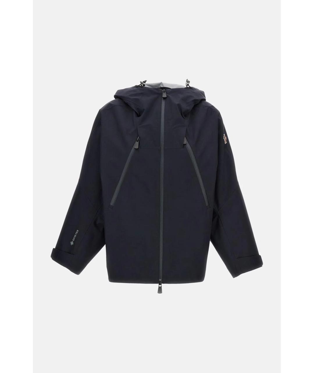MONCLER Темно-синяя полиэстеровая куртка, фото 4