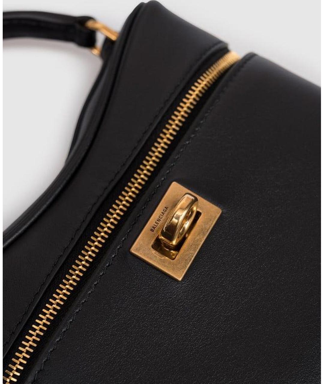 BALENCIAGA Черная кожаная сумка через плечо, фото 3