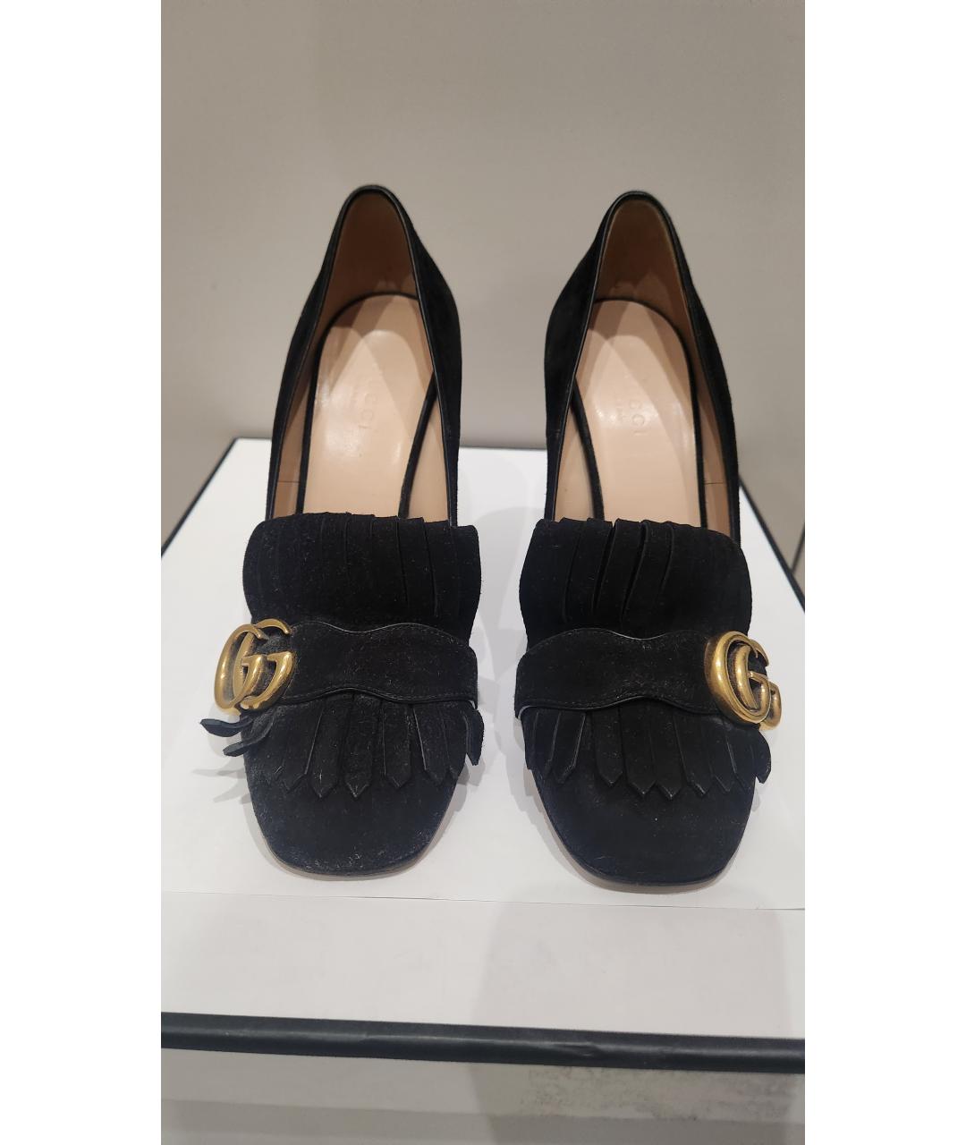 GUCCI Черные замшевые туфли, фото 2