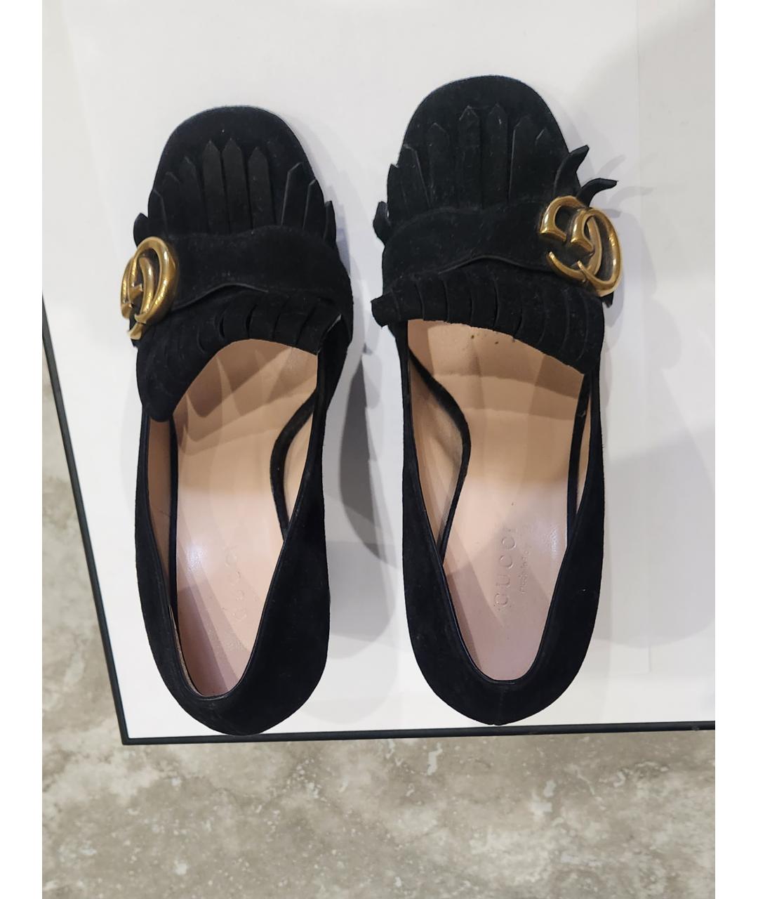 GUCCI Черные замшевые туфли, фото 3