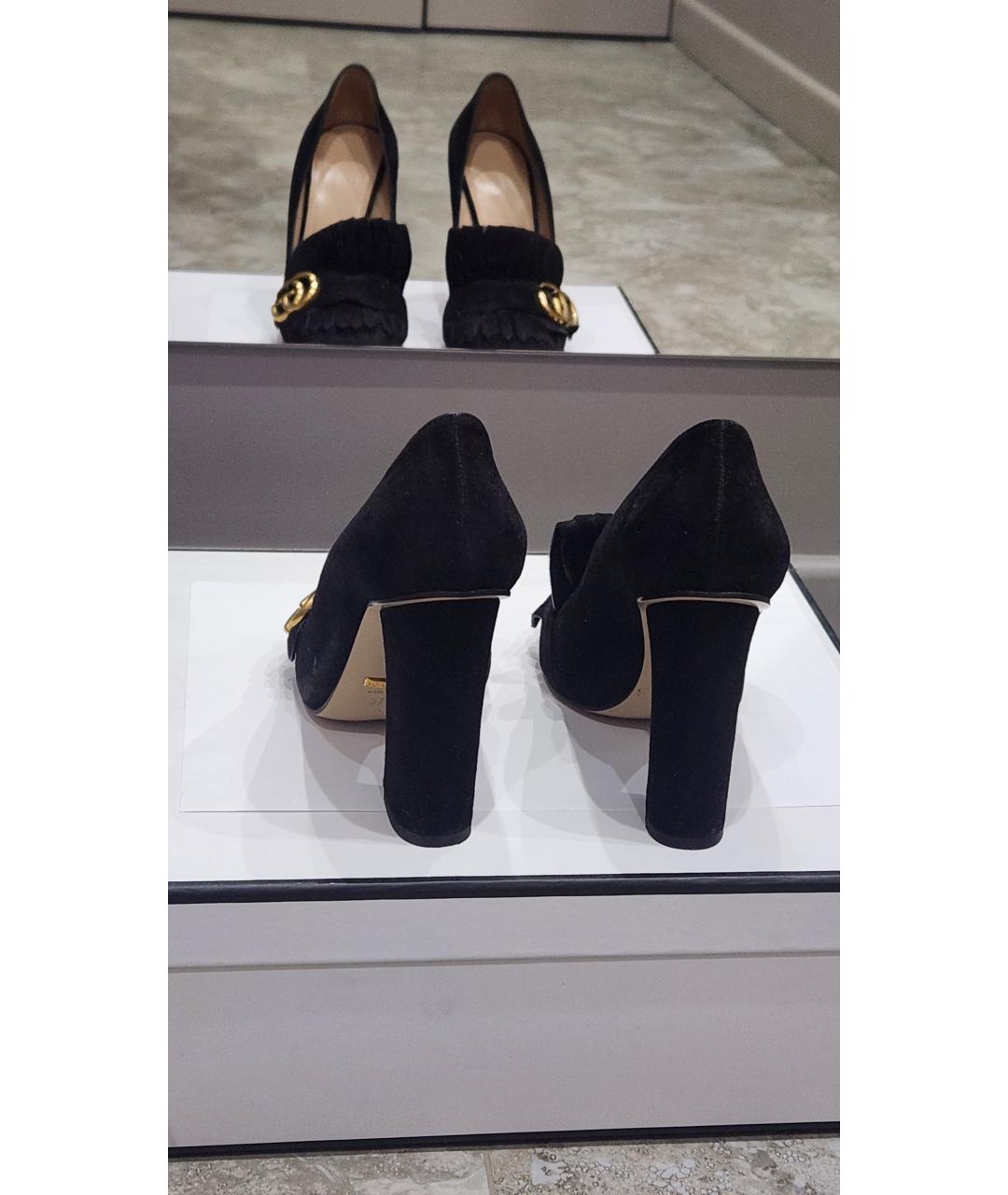 GUCCI Черные замшевые туфли, фото 8
