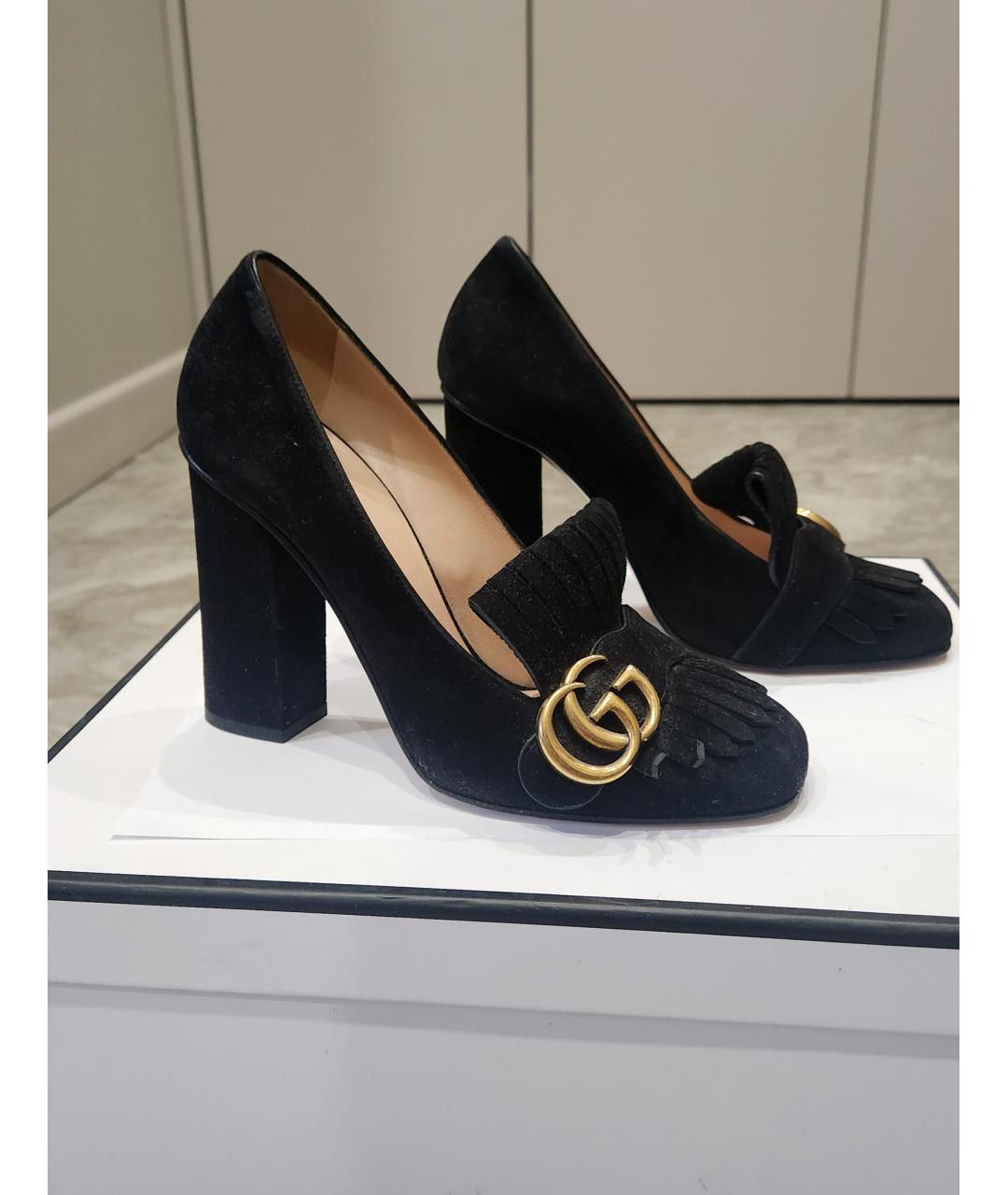 GUCCI Черные замшевые туфли, фото 6