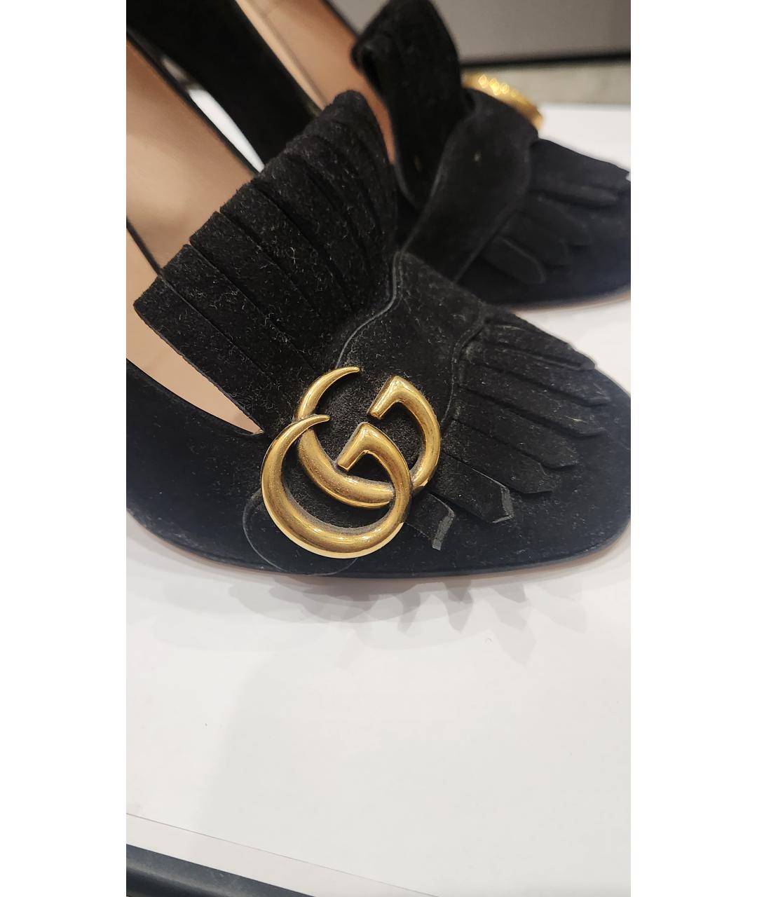 GUCCI Черные замшевые туфли, фото 7