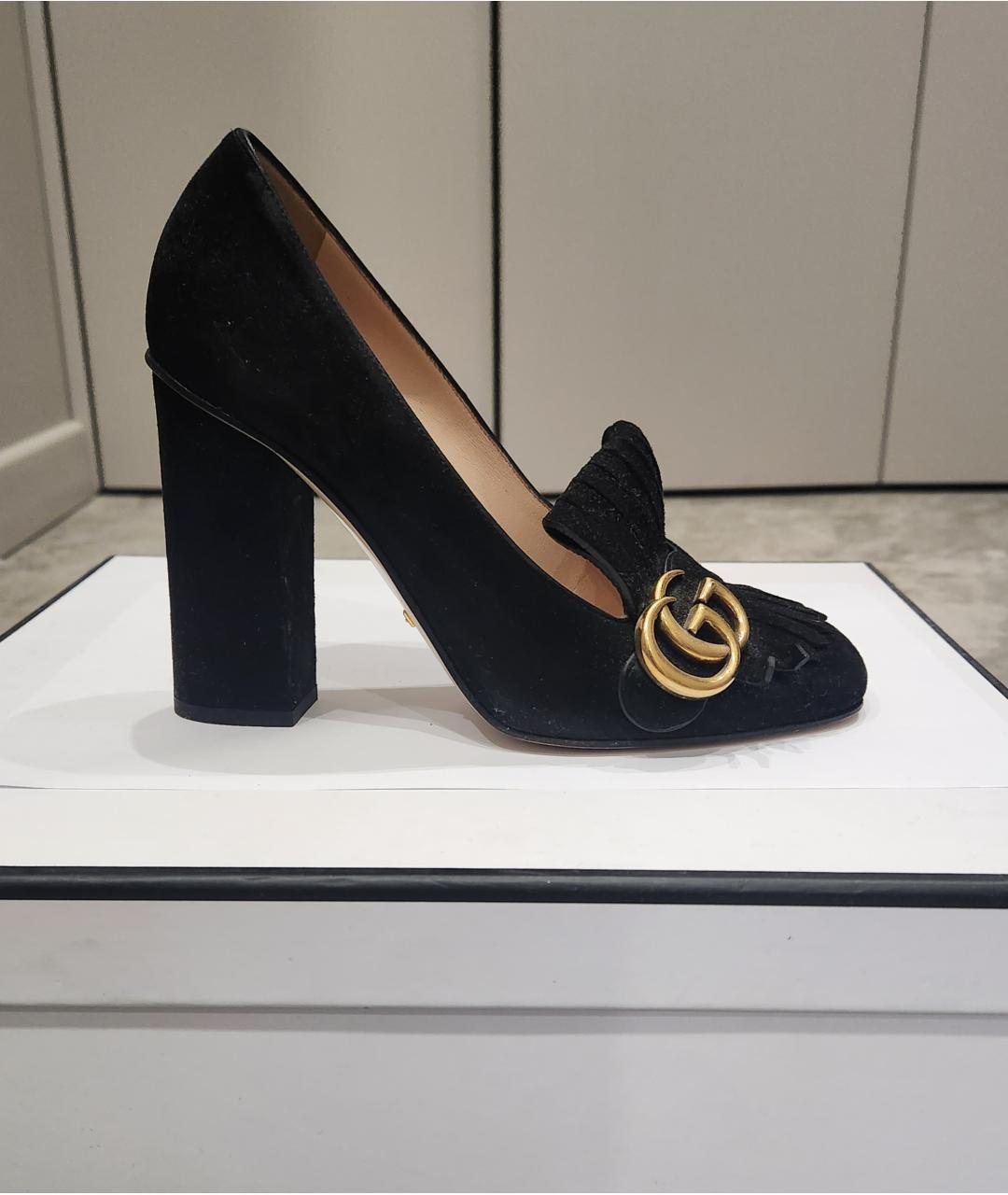 GUCCI Черные замшевые туфли, фото 9