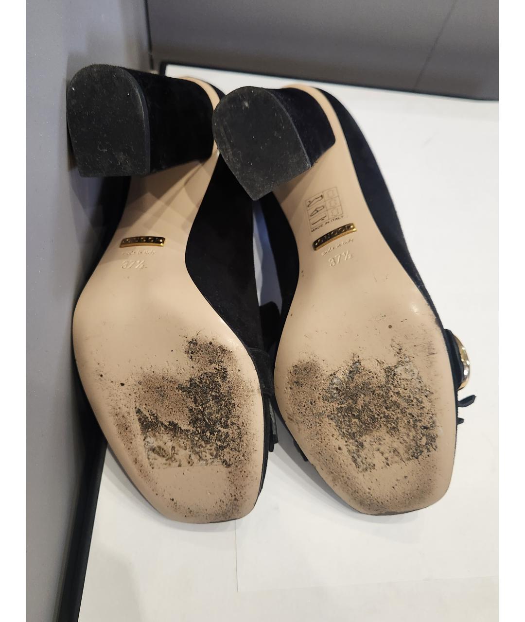 GUCCI Черные замшевые туфли, фото 5