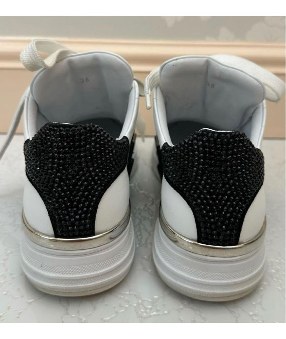 PHILIPP PLEIN Белые кожаные кроссовки, фото 7