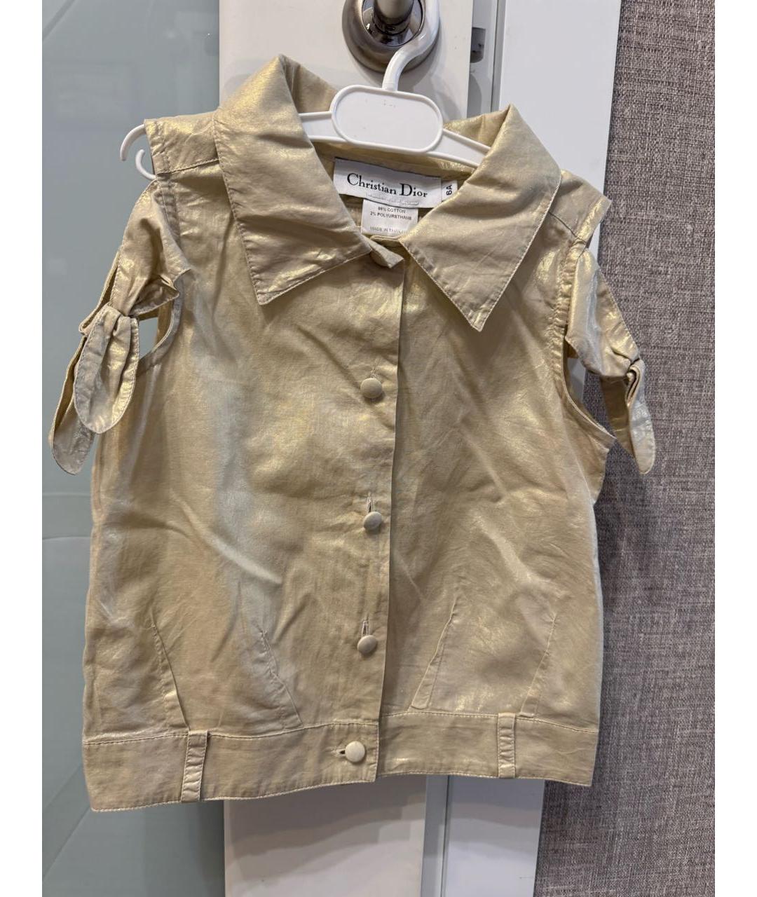CHRISTIAN DIOR Золотая хлопковая рубашка/блузка, фото 1
