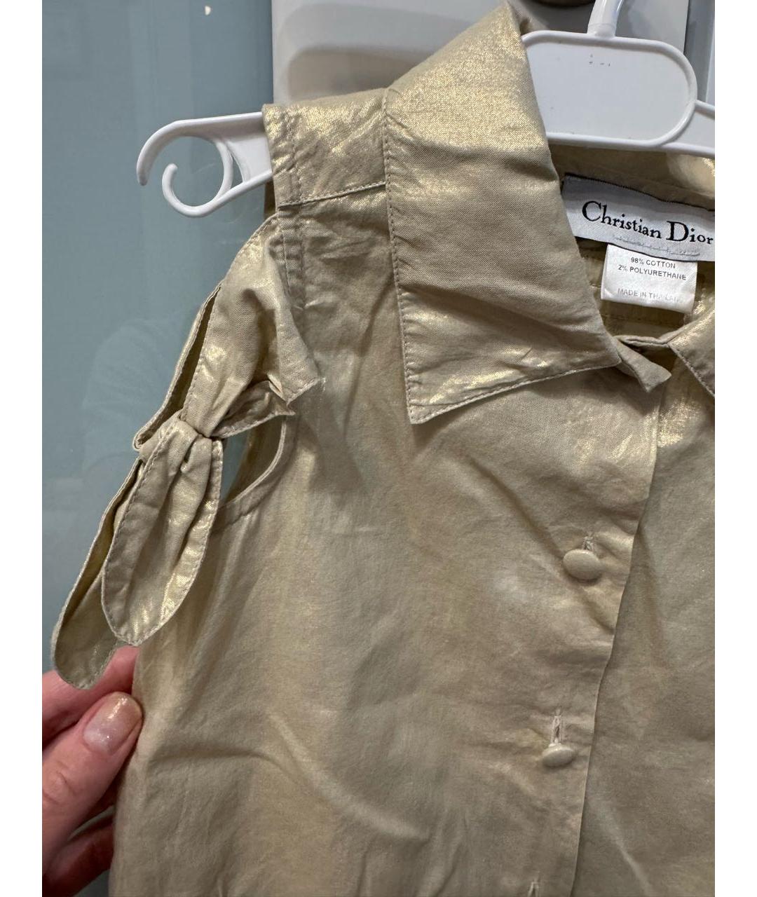 CHRISTIAN DIOR Золотая хлопковая рубашка/блузка, фото 3