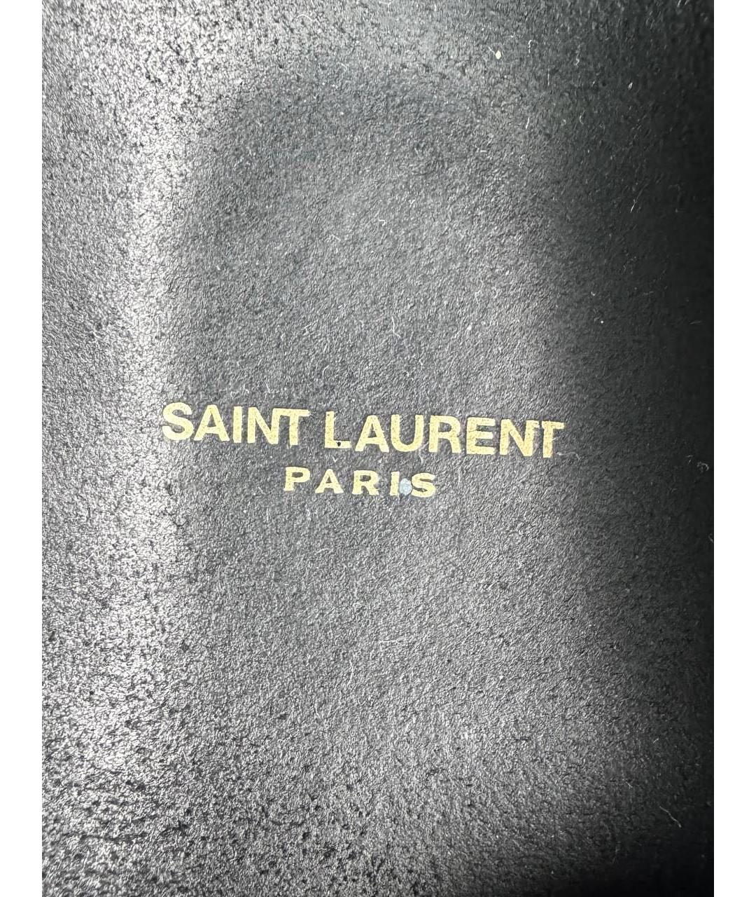 SAINT LAURENT Черные кожаные сандалии, фото 7