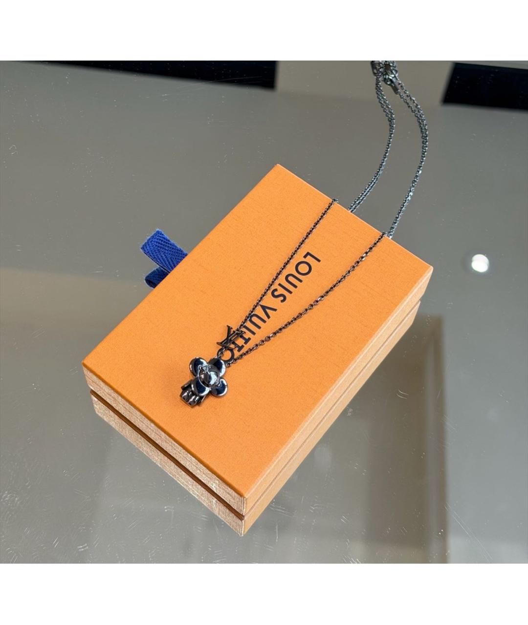 LOUIS VUITTON Черное металлическое колье, фото 4