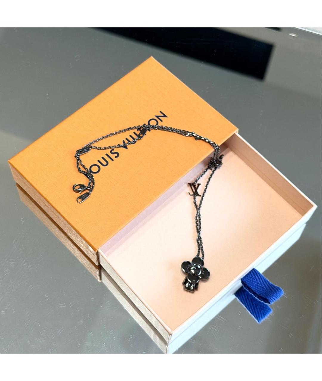 LOUIS VUITTON Черное металлическое колье, фото 5
