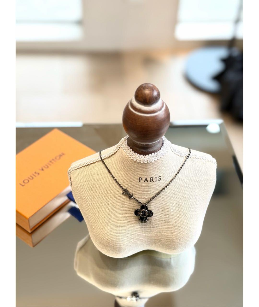 LOUIS VUITTON Черное металлическое колье, фото 2