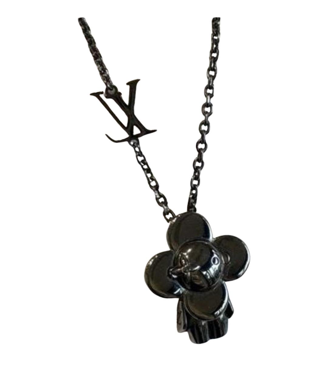 LOUIS VUITTON Черное металлическое колье, фото 1