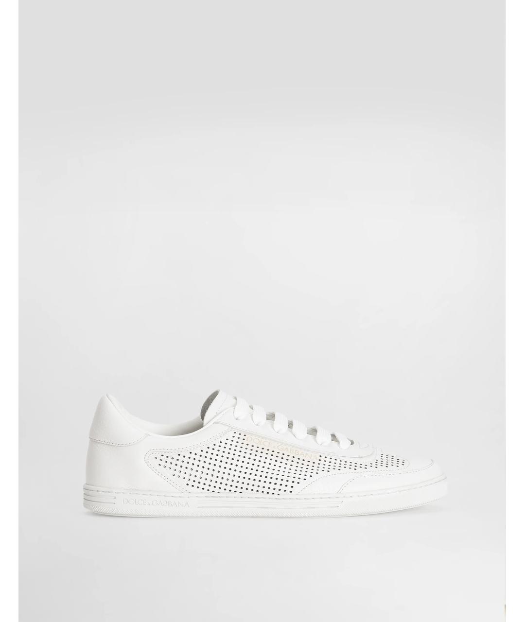 DOLCE&GABBANA Белые замшевые низкие кроссовки / кеды, фото 6