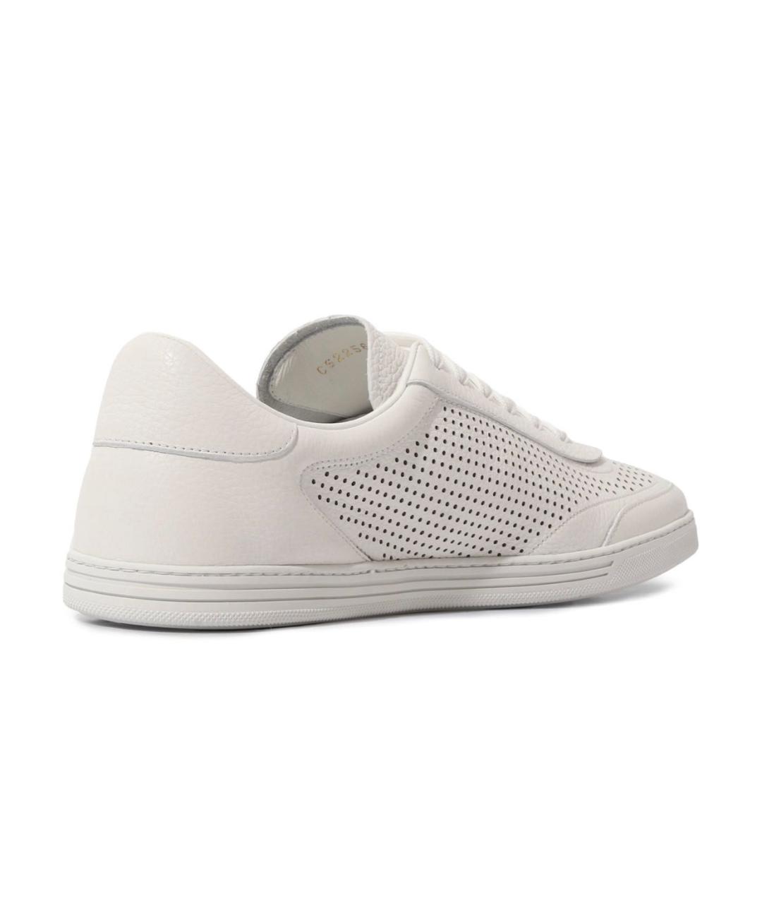 DOLCE&GABBANA Белые замшевые низкие кроссовки / кеды, фото 5