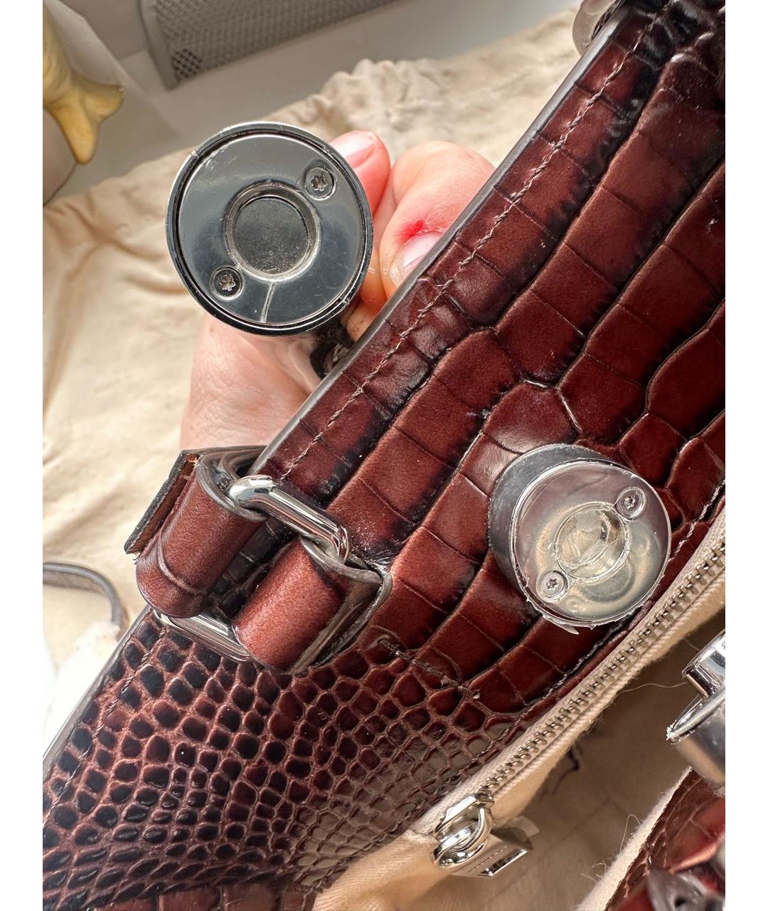 JACQUEMUS Коричневая кожаная сумка через плечо, фото 4