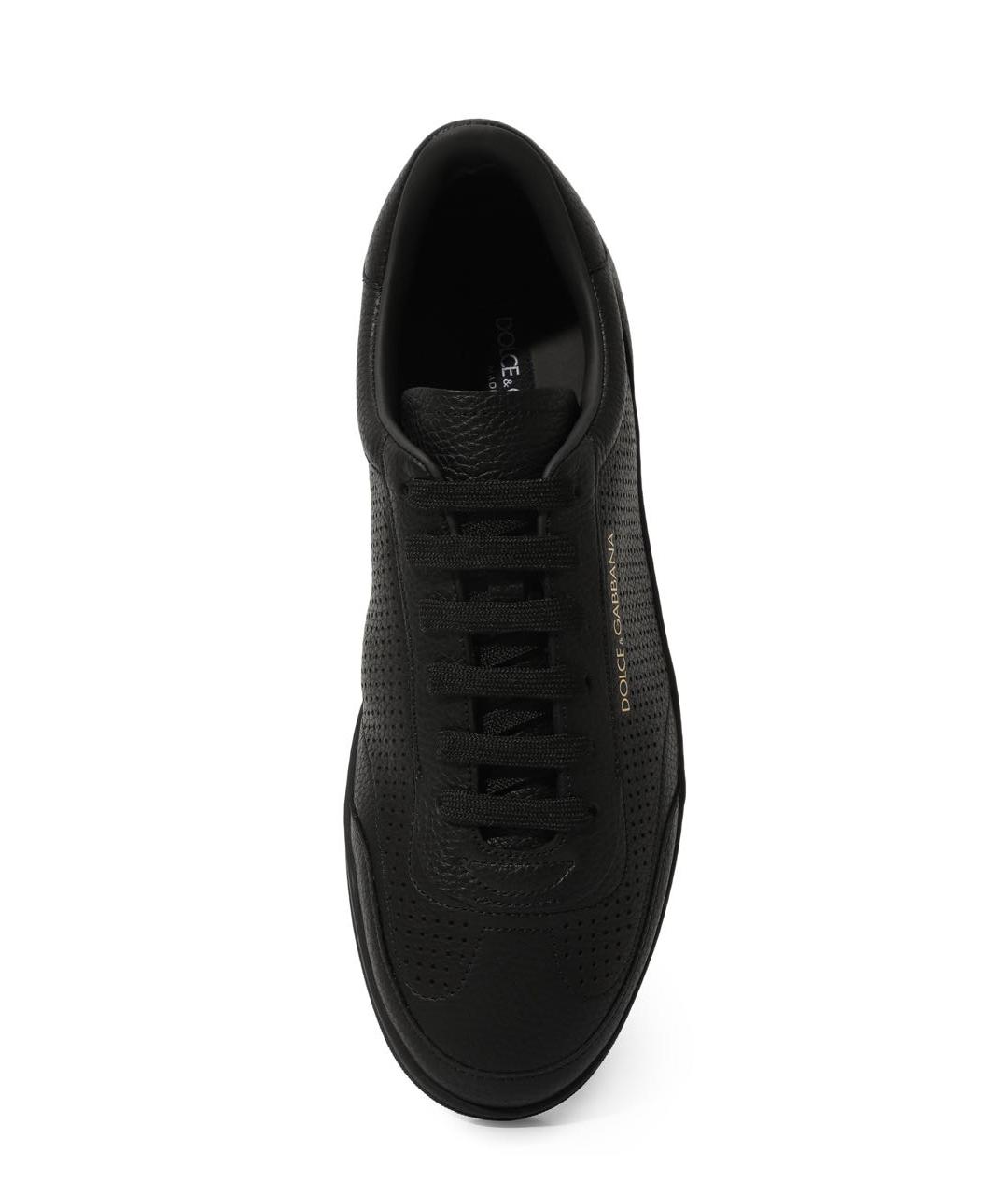 DOLCE&GABBANA Черные кожаные низкие кроссовки / кеды, фото 3