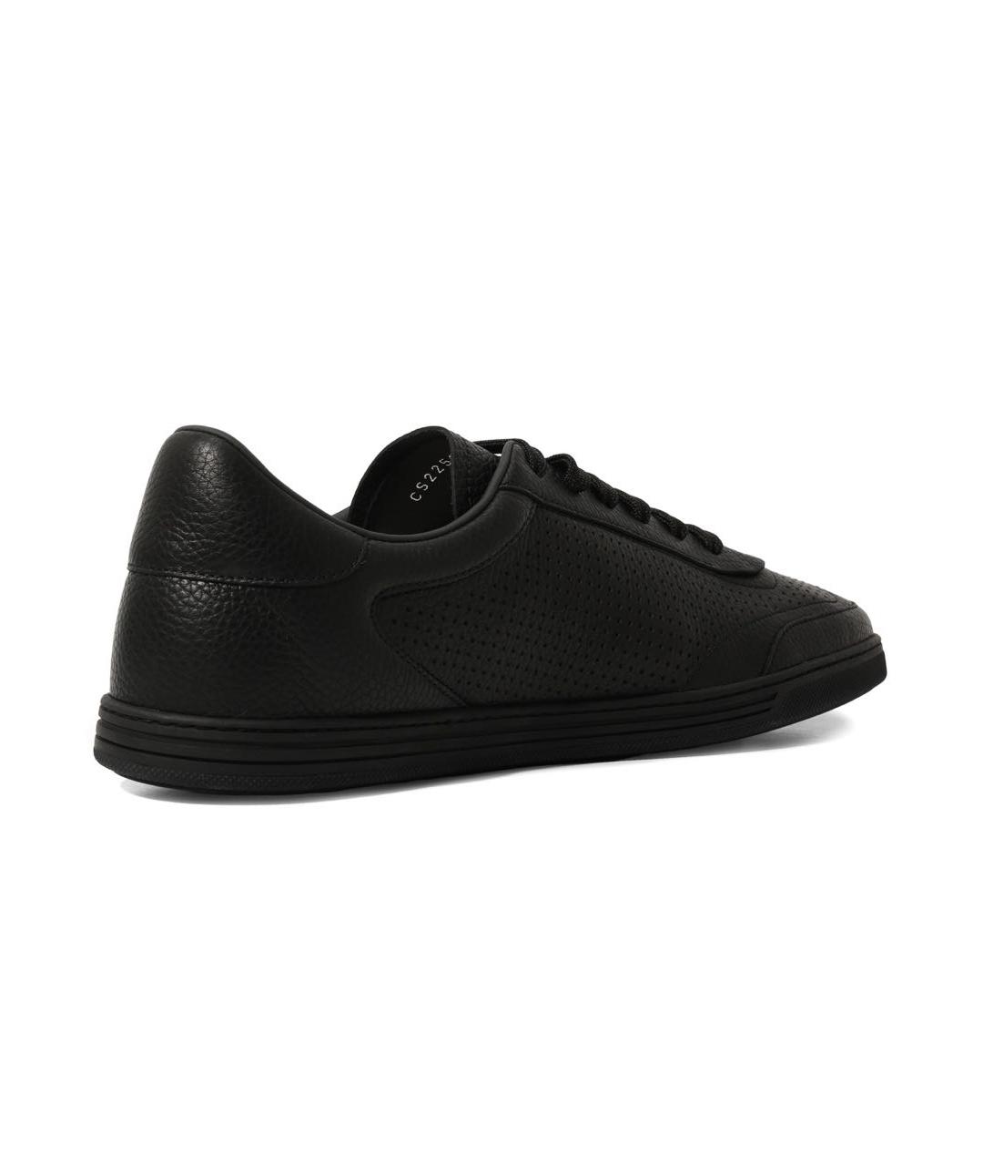 DOLCE&GABBANA Черные кожаные низкие кроссовки / кеды, фото 5