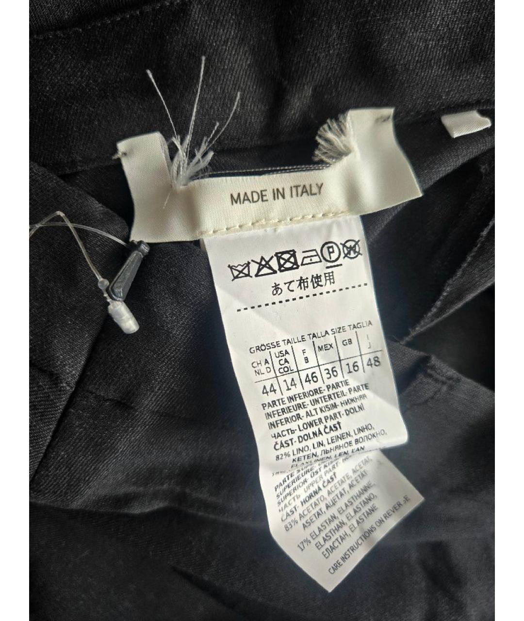 SPORTMAX Черное льняное коктейльное платье, фото 5