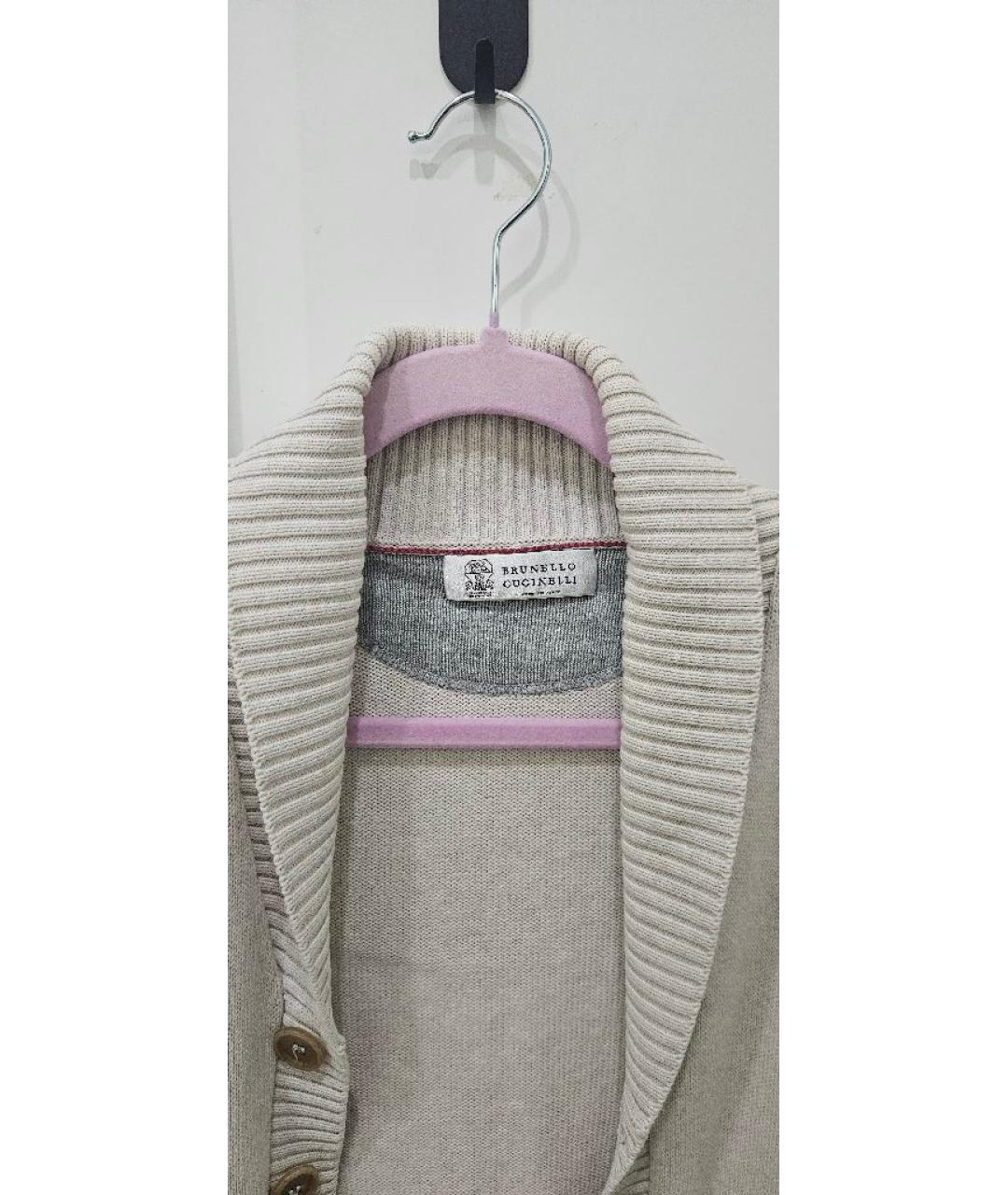 BRUNELLO CUCINELLI Бежевый хлопковый кардиган, фото 3