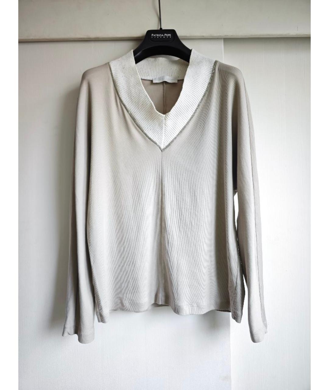 FABIANA FILIPPI Серый хлопковый джемпер / свитер, фото 1