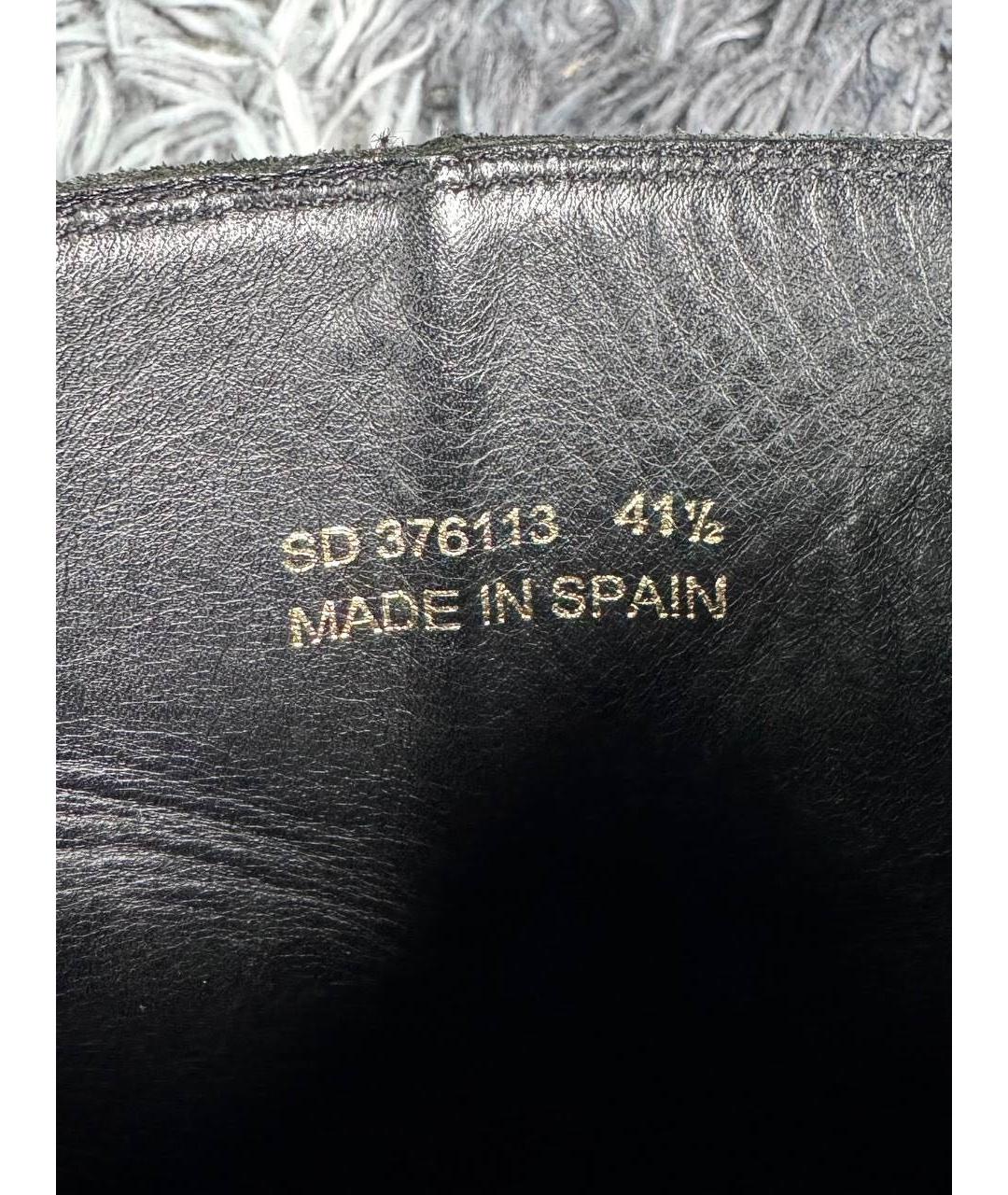 SAINT LAURENT Черные кожаные высокие ботинки, фото 7